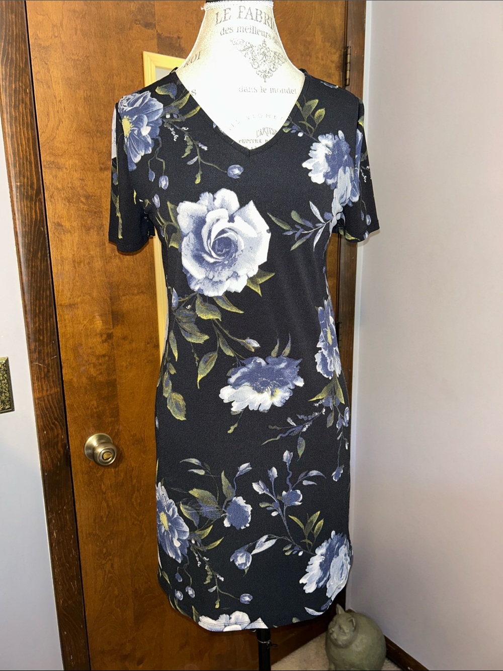 Christian Siriano New York Dress with Blue Floral Print